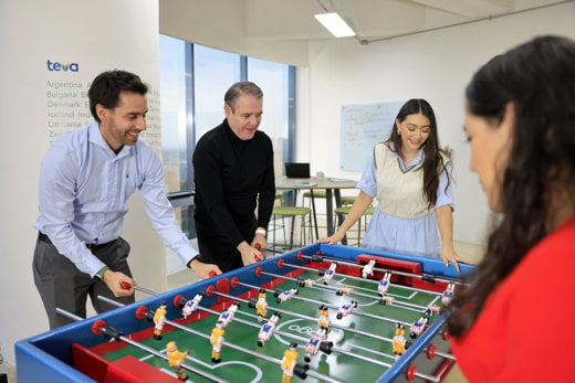 Teva Mexico employees playing table football