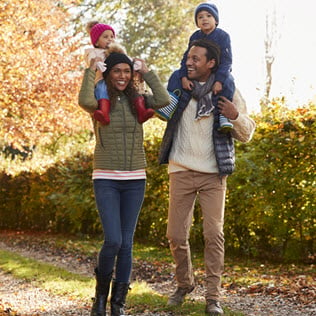 family-walking in the nature